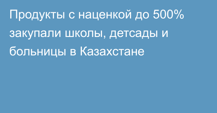 Продукты с наценкой до 500% закупали школы, детсады и больницы в Казахстане