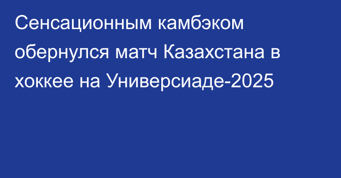 Сенсационным камбэком обернулся матч Казахстана в хоккее на Универсиаде-2025