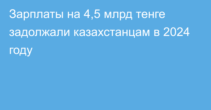 Зарплаты на 4,5 млрд тенге задолжали казахстанцам в 2024 году