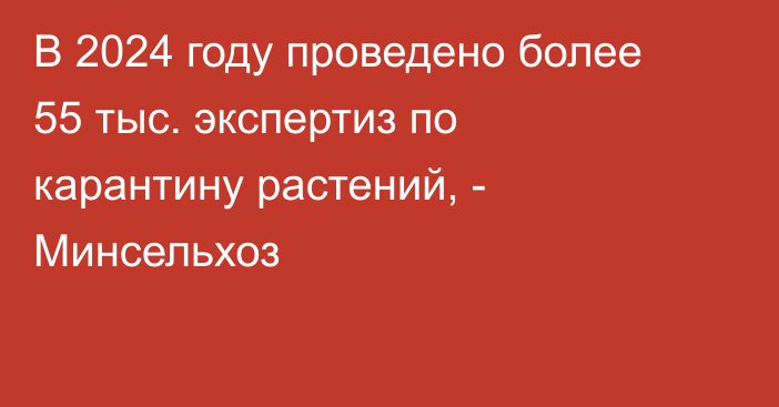 В 2024 году проведено более 55 тыс. экспертиз по карантину растений, - Минсельхоз