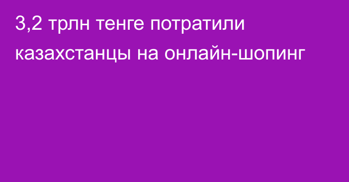 3,2 трлн тенге потратили казахстанцы на онлайн-шопинг