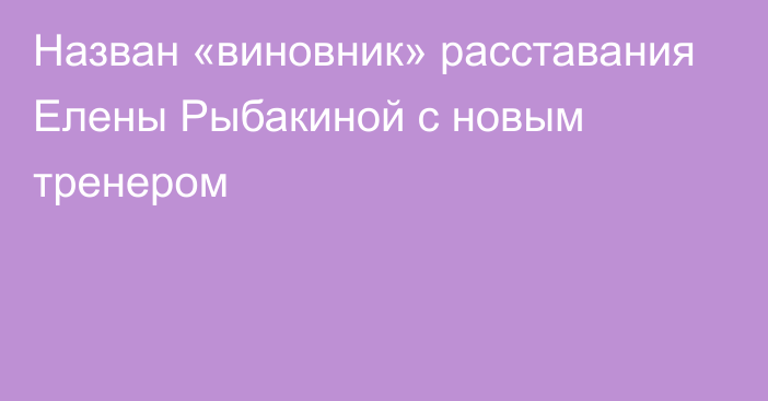 Назван «виновник» расставания Елены Рыбакиной с новым тренером