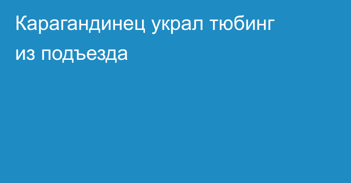 Карагандинец украл тюбинг из подъезда