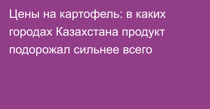 Цены на картофель: в каких городах Казахстана продукт подорожал сильнее всего