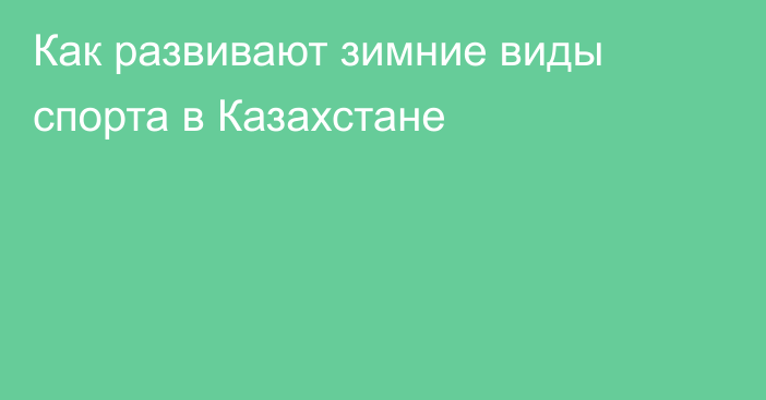 Как развивают зимние виды спорта в Казахстане