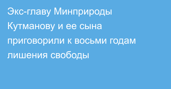 Экс-главу Минприроды Кутманову и ее сына приговорили к восьми годам лишения свободы