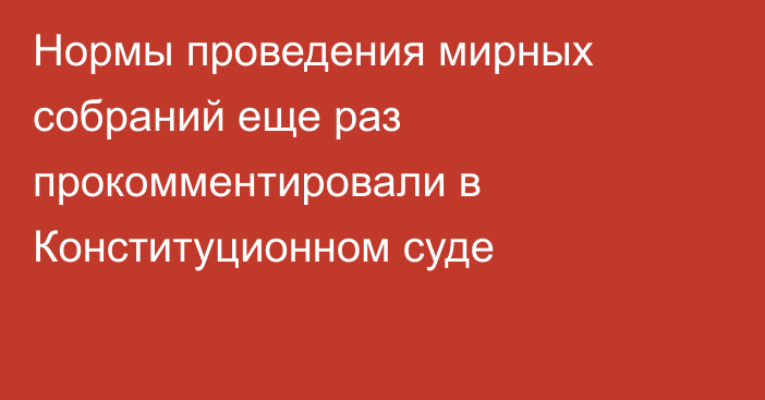 Нормы проведения мирных собраний еще раз прокомментировали в Конституционном суде